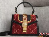 Gucci Sylvie GG Velvet Mini Bag Red GG Velvet