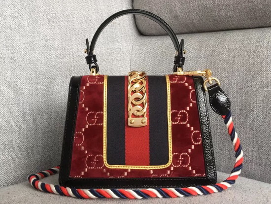 Gucci Sylvie GG Velvet Mini Bag Red GG Velvet