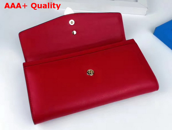 Gucci Sylvie Leather Continental Wallet in Hibiscus Red Leather Replica