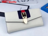 Gucci Sylvie Leather Continental Wallet in White Leather Replica