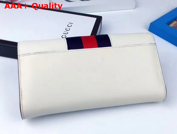 Gucci Sylvie Leather Continental Wallet in White Leather Replica