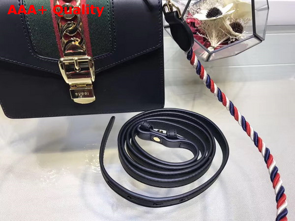 Gucci Sylvie Leather Mini Bag in Black Replica