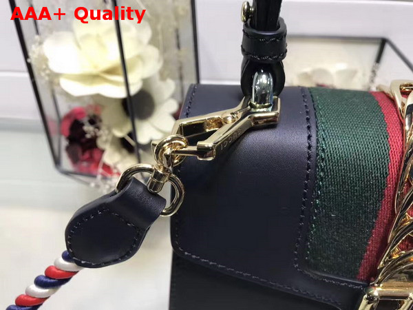 Gucci Sylvie Leather Mini Bag in Black Replica