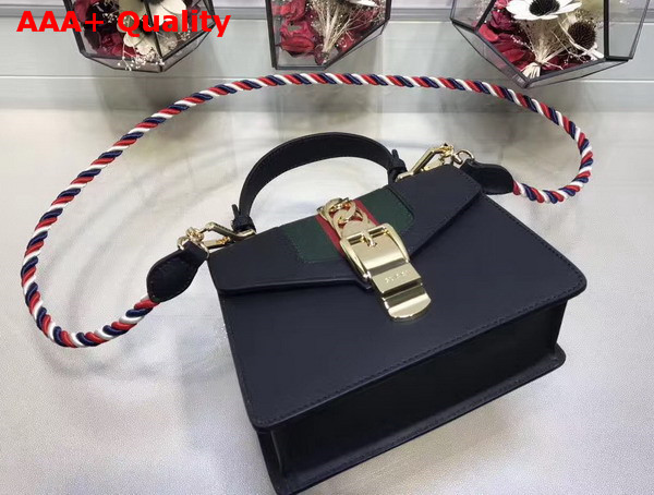 Gucci Sylvie Leather Mini Bag in Black Replica