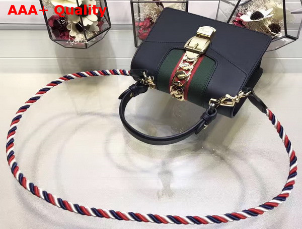 Gucci Sylvie Leather Mini Bag in Black Replica