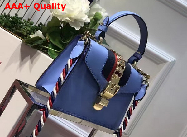 Gucci Sylvie Leather Mini Bag in Light Blue Replica