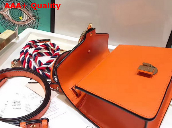 Gucci Sylvie Leather Mini Bag in Orange Smooth Calfskin Replica