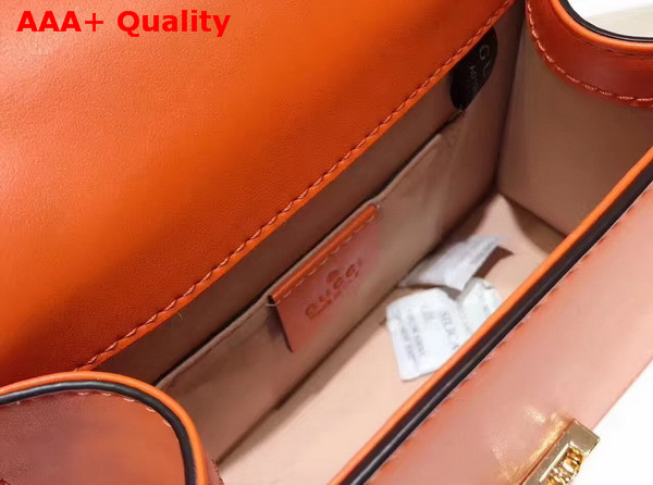 Gucci Sylvie Leather Mini Bag in Orange Smooth Calfskin Replica