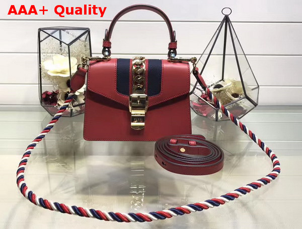 Gucci Sylvie Leather Mini Bag in Red Replica