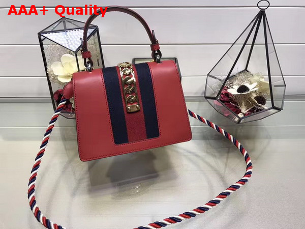 Gucci Sylvie Leather Mini Bag in Red Replica