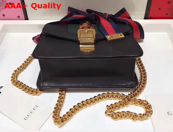 Gucci Sylvie Leather Mini Chain Bag in Black Calfskin Replica