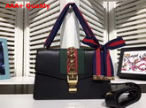 Gucci Sylvie Leather Shoulder Bag in Black Leather Replica