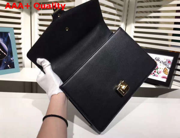 Gucci Sylvie Leather Shoulder Bag in Black Leather Replica