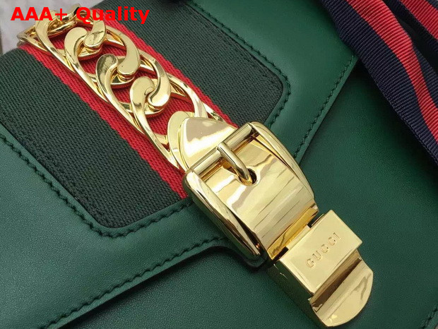 Gucci Sylvie Leather Shoulder Bag in Green Replica