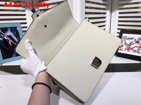 Gucci Sylvie Leather Shoulder Bag in Off White Replica