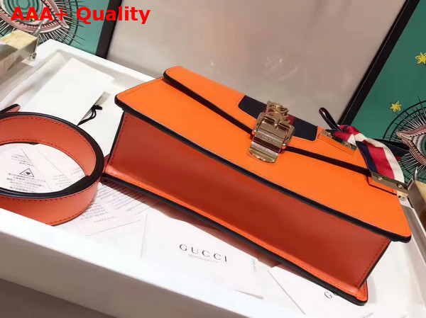 Gucci Sylvie Leather Shoulder Bag in Orange Leather Replica