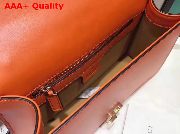 Gucci Sylvie Leather Shoulder Bag in Orange Leather Replica