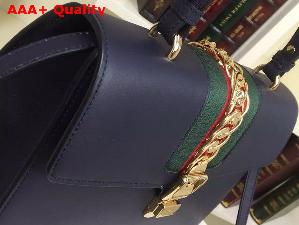 Gucci Sylvie Leather Top Handle Bag in Black Replica