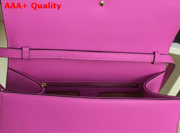 Gucci Sylvie Leather Top Handle Bag in Pink Leather Replica