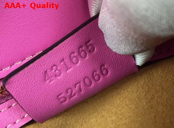 Gucci Sylvie Leather Top Handle Bag in Pink Leather Replica