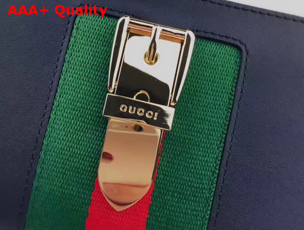 Gucci Sylvie Leather Zip Around Wallet in Black Leather Replica