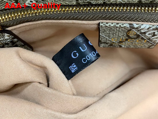 Gucci The Hacker Project Small Gucci Horsebit 1955 Bag Beige and Ebony GG Supreme Canvas with White Balenciaga Print 602204 Replica