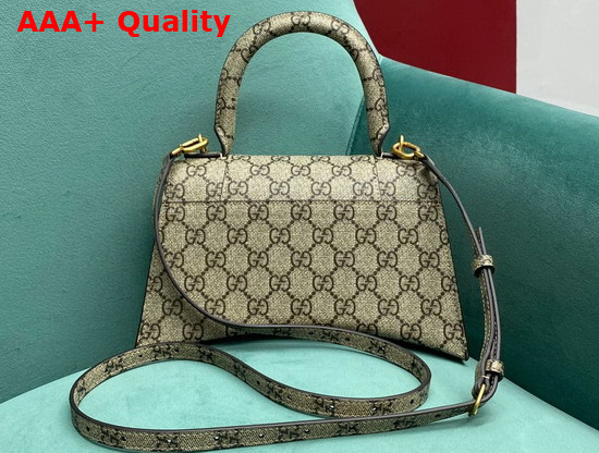 Gucci The Hacker Project Small Hourglass Bag Beige and Ebony GG Supreme Canvas 681697 Replica