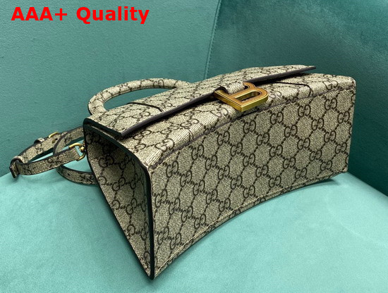 Gucci The Hacker Project Small Hourglass Bag Beige and Ebony GG Supreme Canvas 681697 Replica