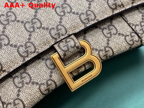 Gucci The Hacker Project Small Hourglass Bag Beige and Ebony GG Supreme Canvas 681697 Replica