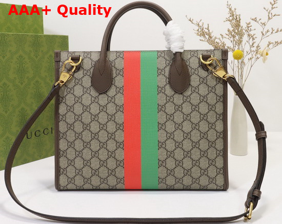 Gucci Tiger GG Small Tote Bag Beige and Ebony GG Supreme 659983 Replica