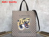 Gucci Tiger Print Soft GG Supreme Tote Replica