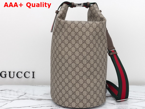 Gucci Top Handle GG Duffle Bag in Beige and Ebony GG Supreme Canvas 774542 Replica