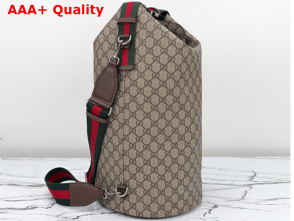 Gucci Top Handle GG Duffle Bag in Beige and Ebony GG Supreme Canvas 774542 Replica