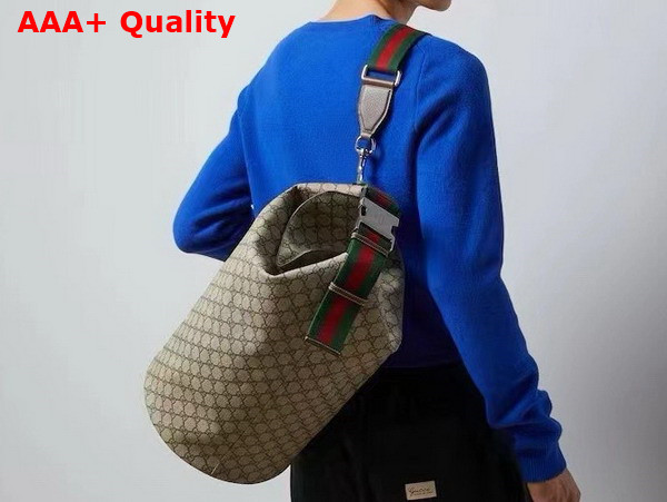 Gucci Top Handle GG Duffle Bag in Beige and Ebony GG Supreme Canvas 774542 Replica