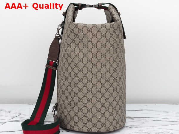 Gucci Top Handle GG Duffle Bag in Beige and Ebony GG Supreme Canvas 774542 Replica