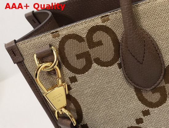 Gucci Tote Bag with Jumbo GG Camel and Ebony Jumbo GG Canvas 678839 Replica