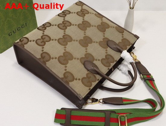 Gucci Tote Bag with Jumbo GG Camel and Ebony Jumbo GG Canvas 678839 Replica