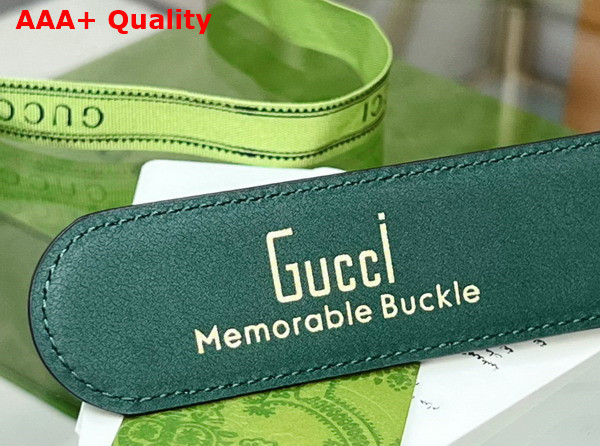 Gucci Two Tone Belt with Double G Buckle Green and Beige Leather Replica