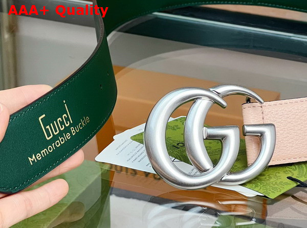 Gucci Two Tone Belt with Double G Buckle Green and Beige Leather Replica