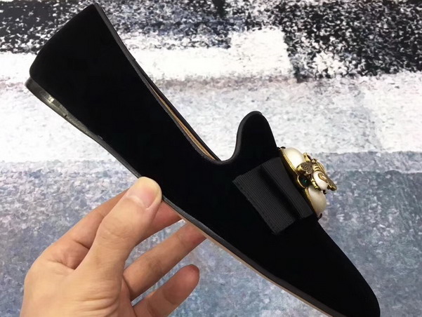 Gucci Velvet Ballet Flat with Bee in Black Velvet