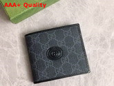 Gucci Wallet with Interlocking G in Black GG Supreme Canvas 671652 Replica