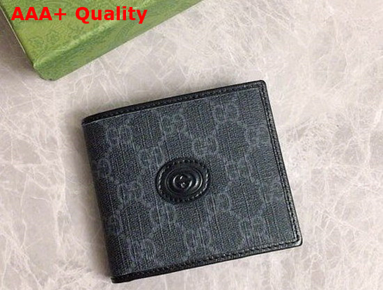 Gucci Wallet with Interlocking G in Black GG Supreme Canvas 671652 Replica