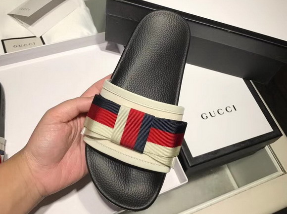 Gucci Web Bowknot Slipper in White