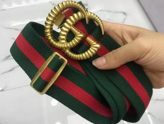 Gucci Web Elastic Belt with Torchon Double G Buckle 524101