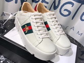 Gucci Womens Ace Embroidered Platform Sneaker White Leather 577573