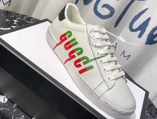 Gucci Womens Ace Sneaker with Gucci Blade White Leather 576137