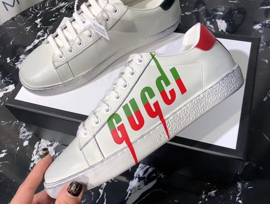 Gucci Womens Ace Sneaker with Gucci Blade White Leather 576137