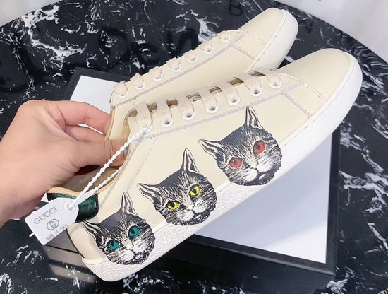 Gucci Womens Ace Sneaker with Mystic Cat White Leather 577147