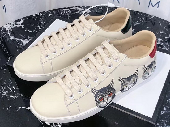 Gucci Womens Ace Sneaker with Mystic Cat White Leather 577147