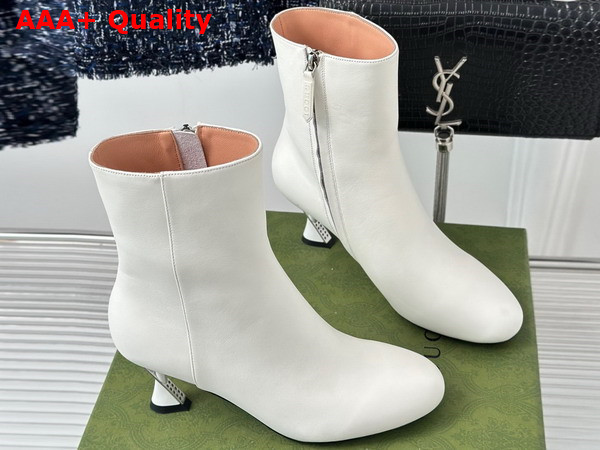 Gucci Womens Ankle Boot in White Leather 757740 Replica